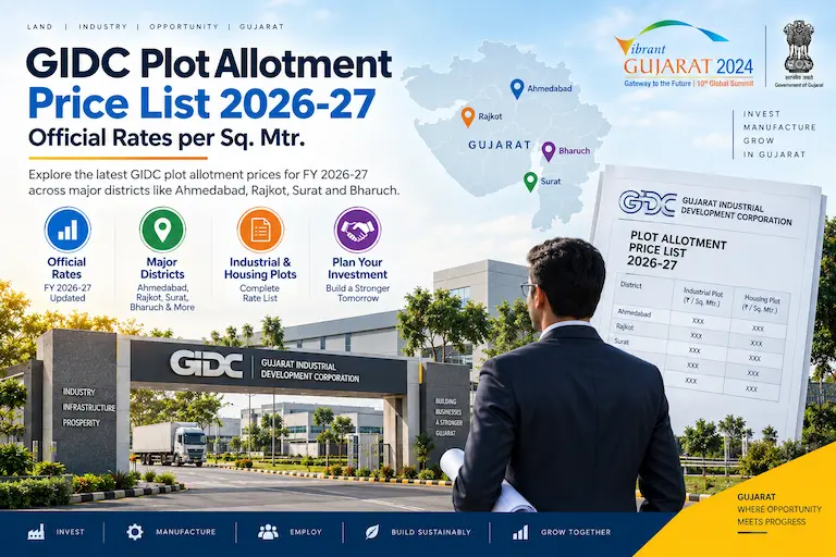 GIDC Plot Allotment Price List 2026-27 | Official Rates per Sq. Mtr.